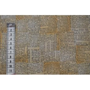 Beige/r�hvid m/skrift