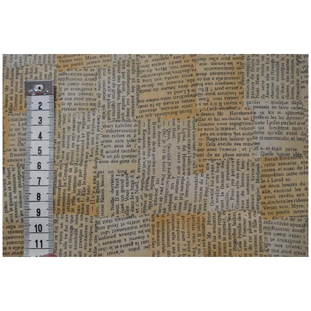 Beige/r�hvid m/skrift