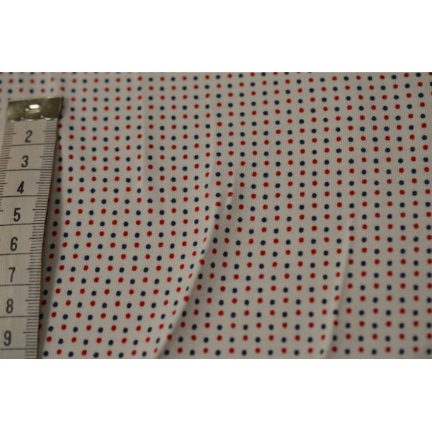 �kotex bomulds jersey Hvid m/sm� prikker