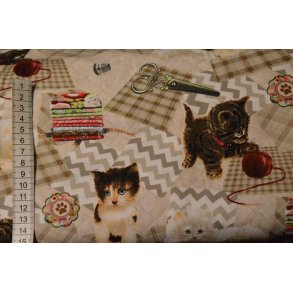Patchworkstof m/S�de kattekillinger