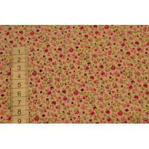 Patchworkstof Hvid m/sm� blomster