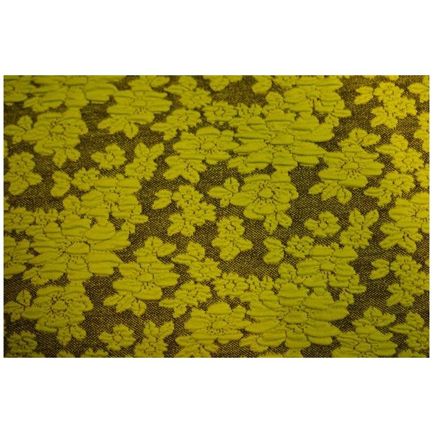 �kotex jacquard Lime m/blomster
