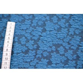 �kotex Jacquard Petrol m/blomster