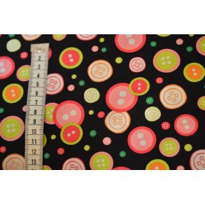 Patchworkstof m/knapper