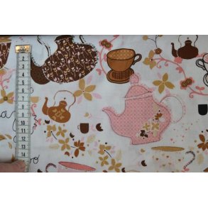 Patchworkstof m/kaffekande m.m