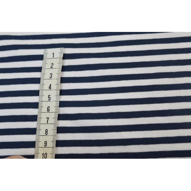 �kotex bomulds jersey Marine/hvid strib