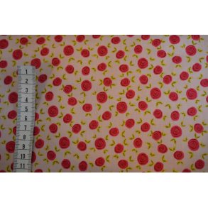 Patchworkstof Hvid m/sm� blomster