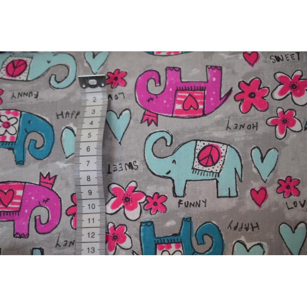 �kotex bomuld m/elefanter