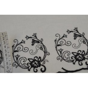 Cafegardin Hvid m/Sort m�nster 45