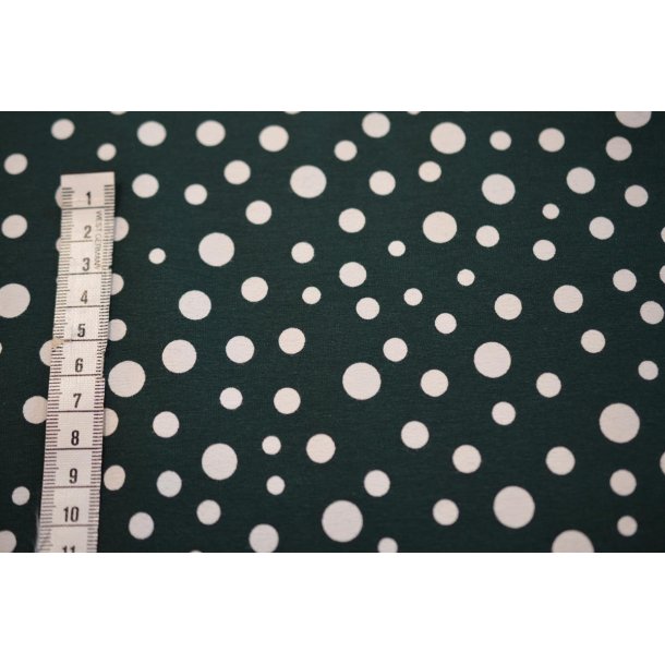 �kotex bomulds jersey M�rkegr�n m/Prikker