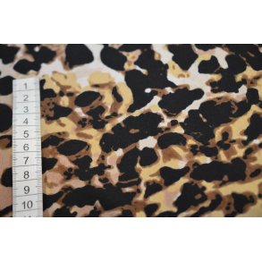 Polyester jersey m/Dyreprint brunlig