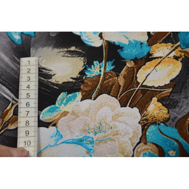 Viscose jersey m/blomster