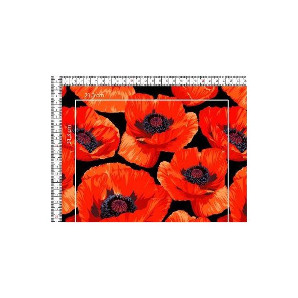 �kotex bomulds jersey m/Valmuer