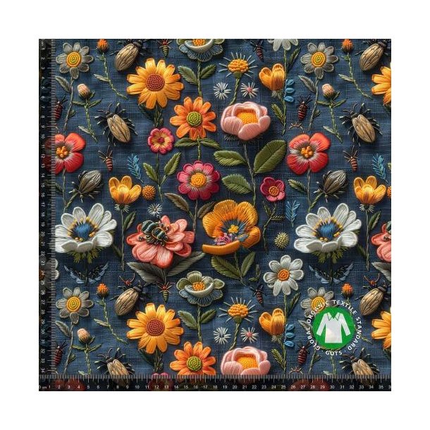 �kotex bomulds jersey, Embroidery Jeans