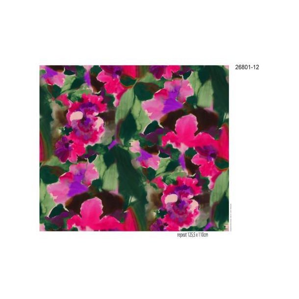 Viscose jersey m/print, Pink