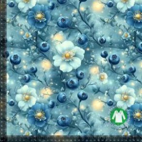 �kotex bomulds jersey, Blomster og bl�b�r