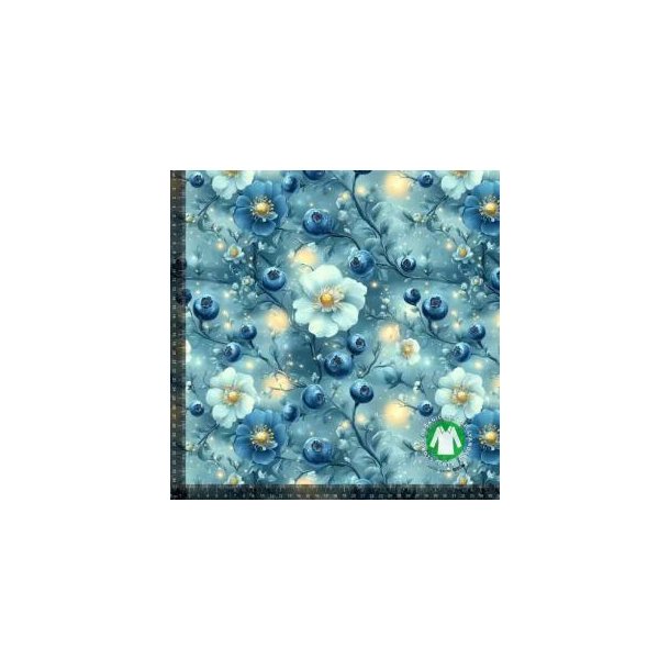 �kotex bomulds jersey, Blomster og bl�b�r