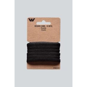 Elastik 6 mm, Sort