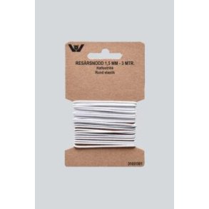 Rund elastik 1,5mm hvid