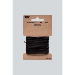 Rund elastik 1mm, Sort
