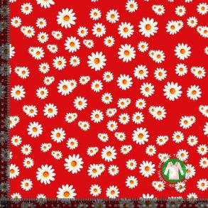 �kotex bomulds jersey Sm� marguritter, Red