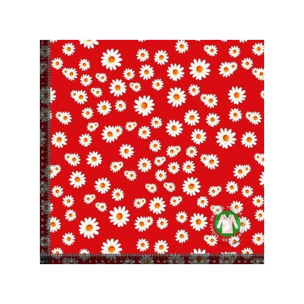 �kotex bomulds jersey Sm� marguritter, Red