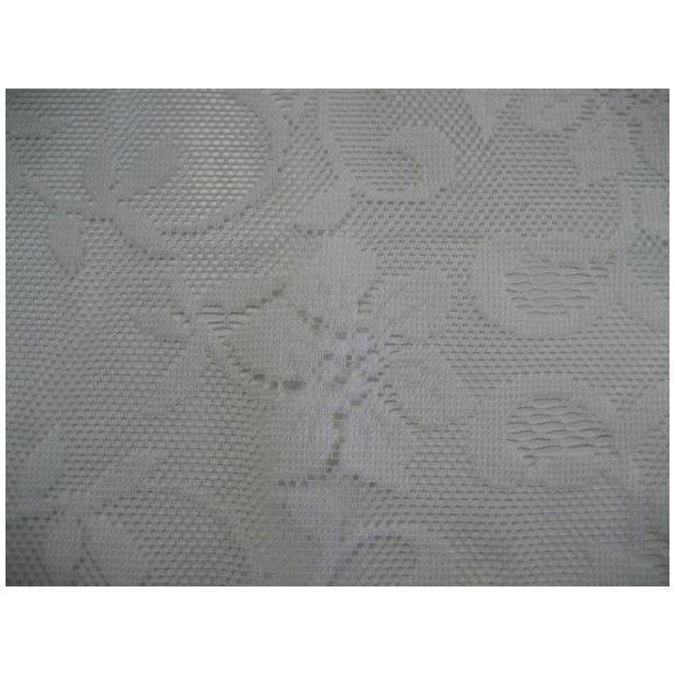 Hvid cafegardin m/blomst