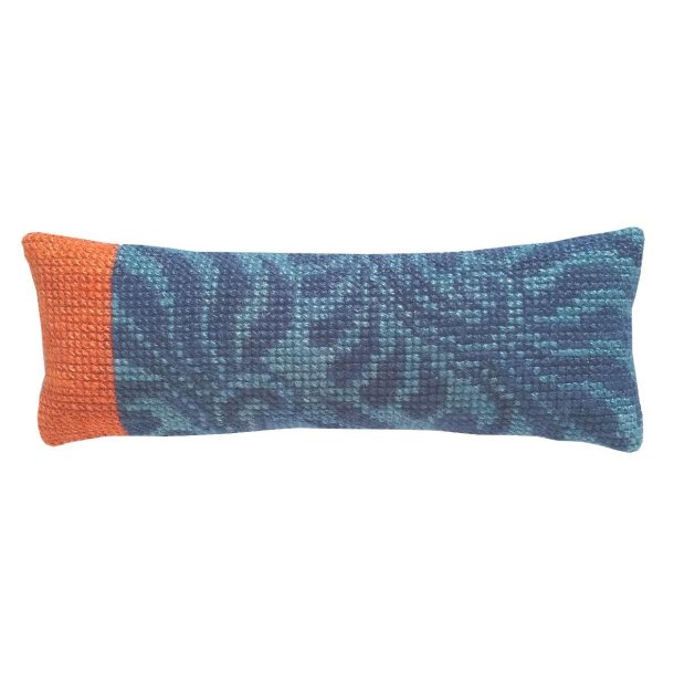 Henna, aflange n�lepude Bl�/orange