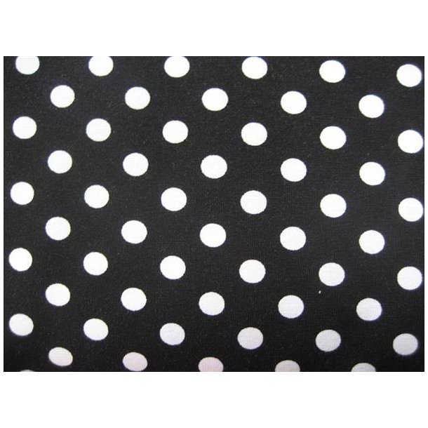 �kotex bomulds jersey Sort m/prikker