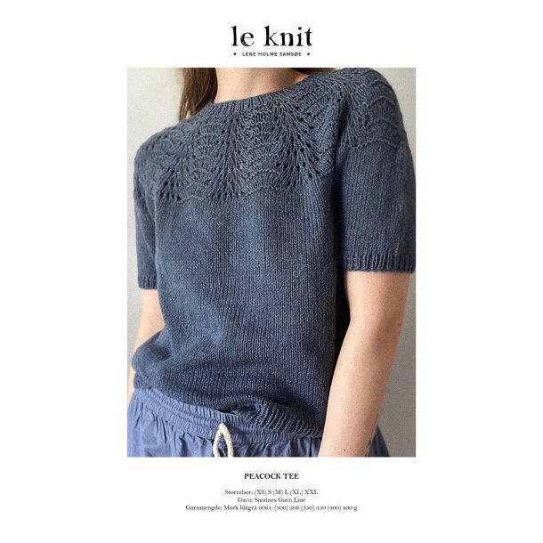 Peacock tee, Le knit opskrift