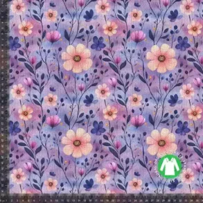 Gots rib jersey, Lilla blomster