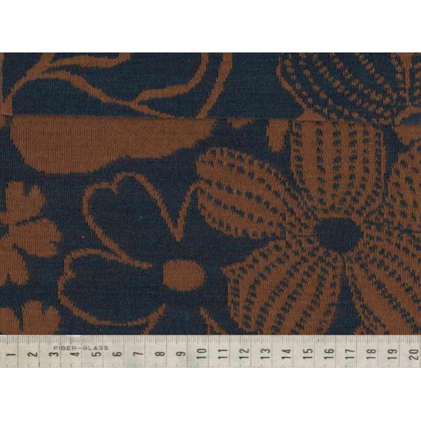 Wool Jacquard BigFlower, Carry/petrol