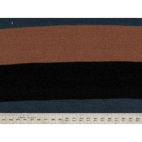 Wool Jacquard Strips, sort/bl�/rust