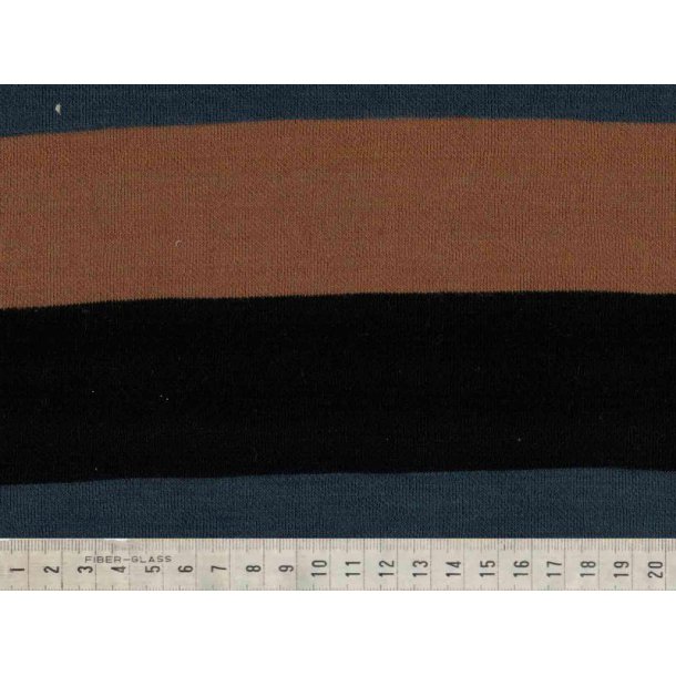 Wool Jacquard Strips, sort/bl�/rust