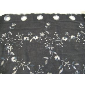 Sort cafe m/r�hvid broderi