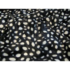 Sort/hvid plettet imiteret pels