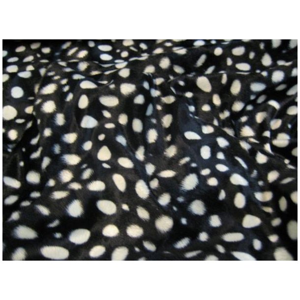 Sort/hvid plettet imiteret pels